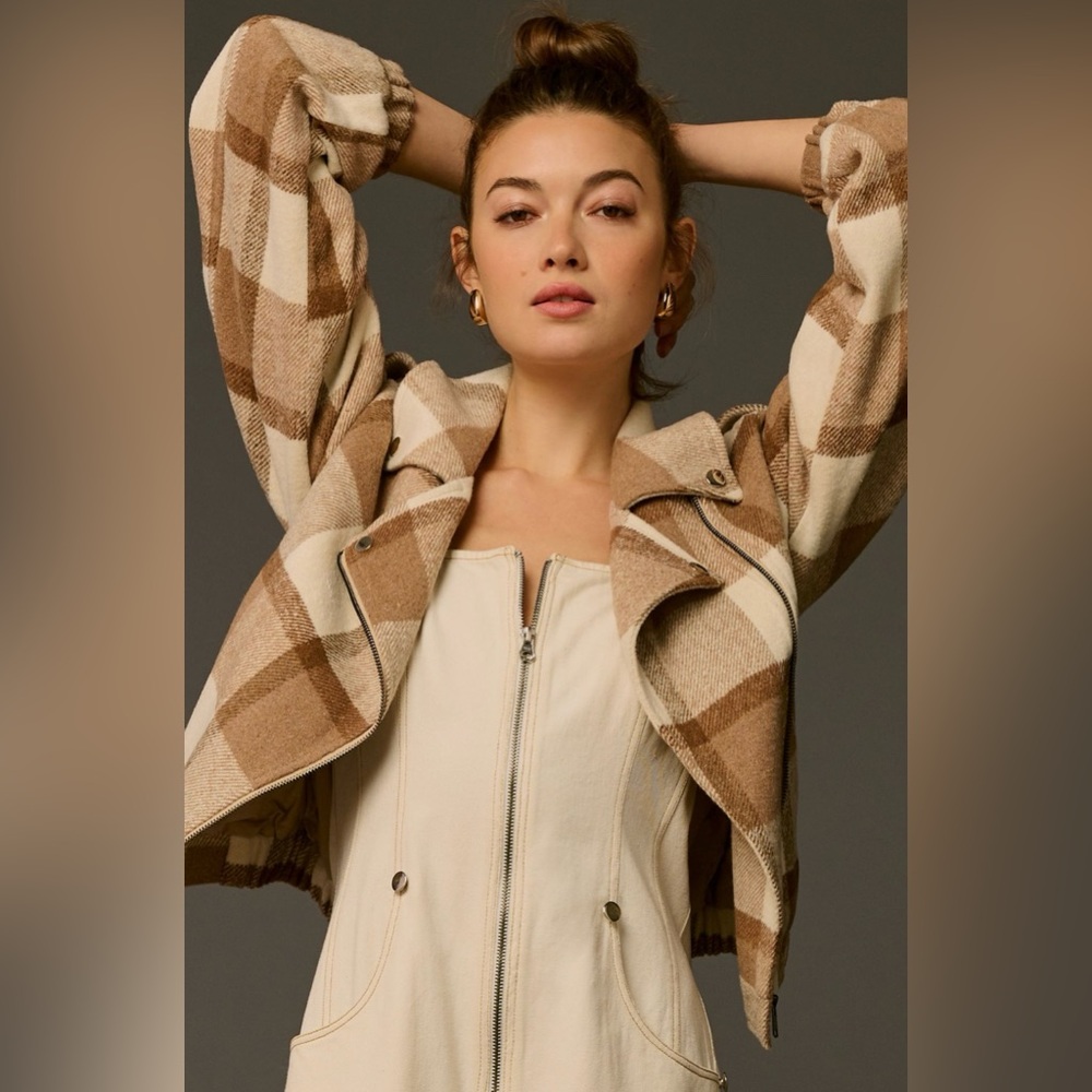 NEW Anthropologie Dolan Moto Jacket Size Large